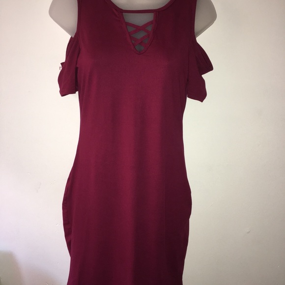 Love short Sleeve Casual cold Shoulder Tunic Dress - Picture 3 of 8